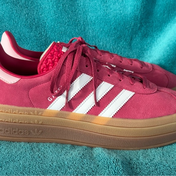 Women’s Adidas Gazelle Bold Platform Rare Wild Pink Suede Size 10 - Picture 4 of 12